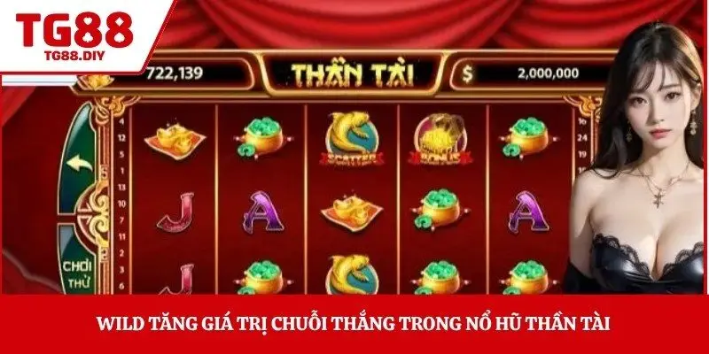 Wild tăng giá trị chuỗi thắng trong nổ hũ Thần Tài