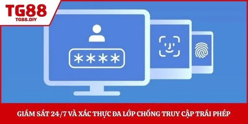 Giám sát 24/7 và xác thực đa lớp chống truy cập trái phép 