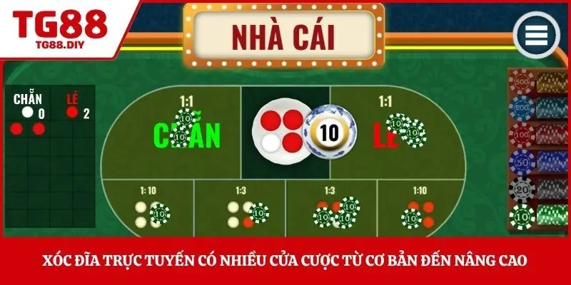 Xóc đĩa trực tuyến có nhiều cửa cược từ cơ bản đến nâng cao