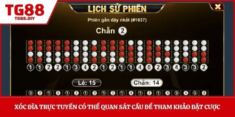 Xóc đĩa trực tuyến có thể quan sát cầu để tham khảo đặt cược